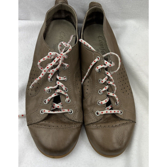 Comfort Seaside Shoe Soft leather comfort Tie-up size 40 Brown‎ USA 9 - Picture 3 of 5